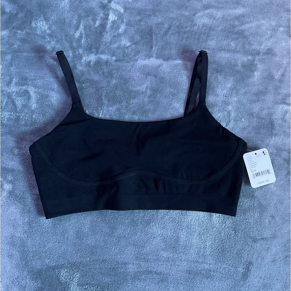 Free People Intimately Womenโs Seamless Bralette Top | Black Bralette | NWT